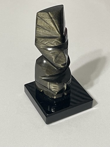 Gold sheen obsidian hand - obsidian,